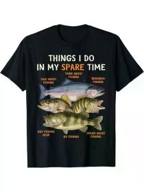 Funny Fishing Apparel For Men, Youth And Boys Bass Lovers T-Shirt Clothing, 220g Pure Cotton., Regular-Fit, Family T-shirt (Color: Black, size: XXXL)