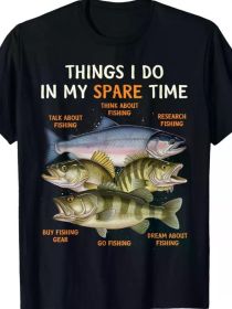 Funny Fishing Apparel for Men, Youth and Boys | Bass Lovers T-Shirt, All-Season, 2025 (Color: Black, size: XL)
