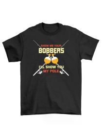 Pegcine 21-1130-06 Fishing Poles T-shirt - Reel in the Laughs! Funny fishing teeAll-Season, Family T-shirt (Color: Black, size: XXXL)