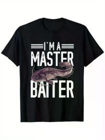 I Am a Master Lure" Ayu Fisherman T-Shirt - 100% Cotton,Round Neck, Black, Size S-XXXL, Four Seasons Casual Wear, Unique Ayu Design (Color: Black, size: S)