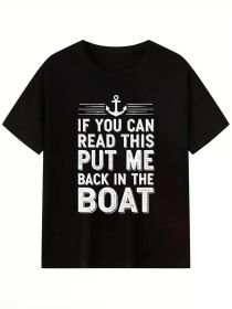 Amusing Fishing Tee with a Nautical Quip (Color: Black, size: XXXL)