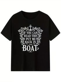 Quirky Fishing Tee A Humorous Nautical Saying (Color: Black, size: L)