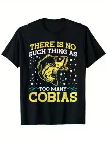 Funny Fish Lovers T-Shirt, 100% Cotton, Fishing Novelty Style T-Shirt, Crew Neck, Black, Sizes S-XXXL, Four Seasons, Family T-Shirt (Color: Black, size: XL)